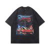 Men'S Trendy Brand American High Street Direct Injection Printing T-Shirt Vintage Washed Old Short-Sleeved T-Shirt Men