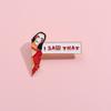 Alloy Trendy Brooch Featuring Fun Cartoon Characters And Vibrant English Designs Letter