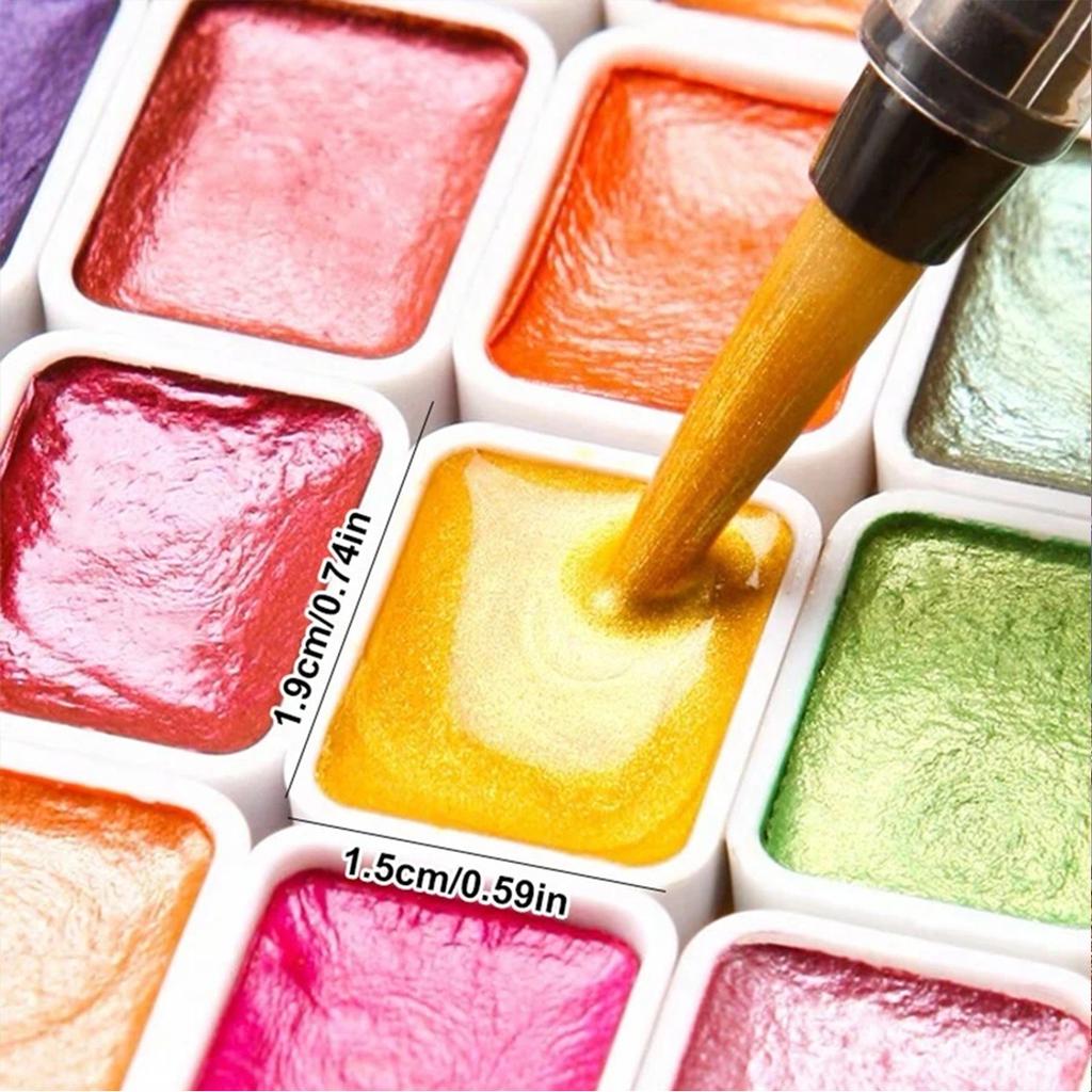 20/36/98 Farben Perlmutt-Aquarellfarbe - Intensiver Glanz Lichtechtheit Metallische Aquarellfarbe Set Glitzer Solide Pigmente