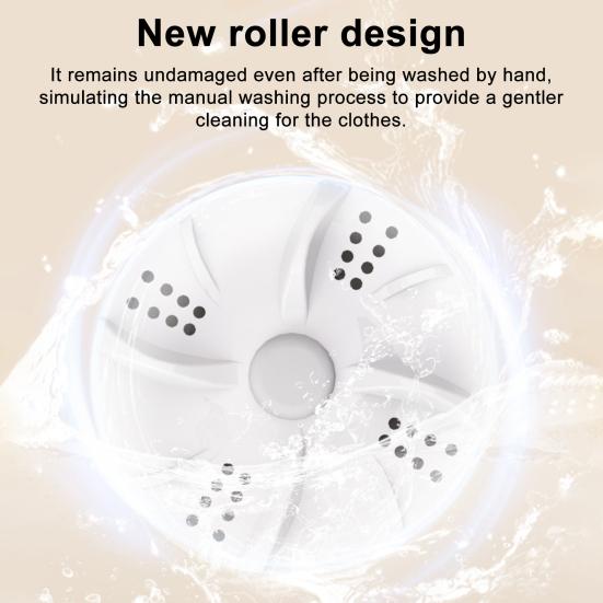 Portable Mini Washing Machine User-Friendly Rechargeable Automatic Baby Clothes Underwear Travel Laundry Machine