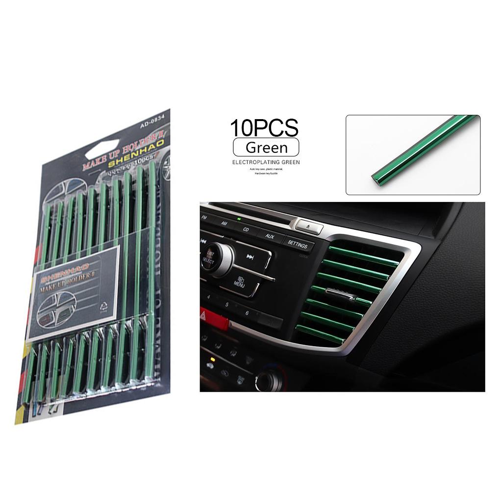 10pcs/set Universal Car Air Conditioner Outlet Decoration U Decoration U Shape Interior Air Vent Grille Decor Strips