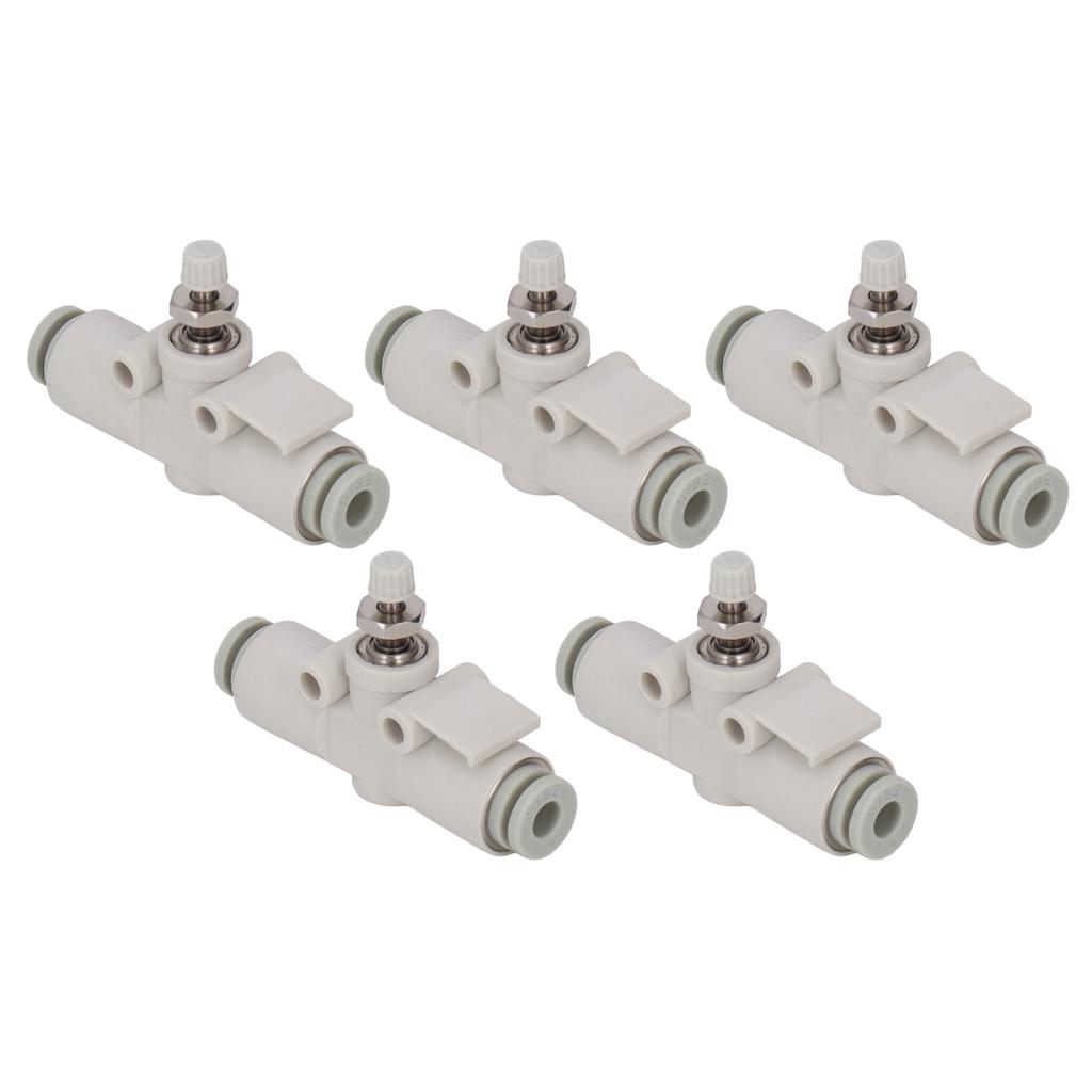 5PCS Throttle Valve Straight Through PVC Regulating Valve Pneumatic Fittings for 4mm Pipe Diameter