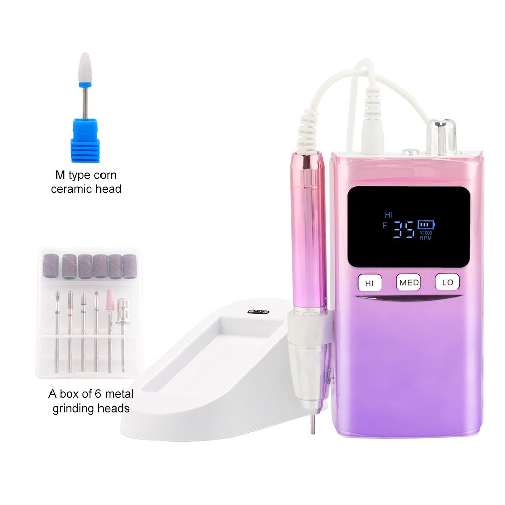 

BEPAN 35000RPM Smart Brushless 85W Nail Drill Rechargeable Manicure Machine Cordless Nail File Pedicure Quiet Handle Cable фіолетовий