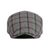 Autumn Winter Thickened Beret Men British Plaid Retro Cap Wool Flat Cap Painters Hats Driver Ivy Hat