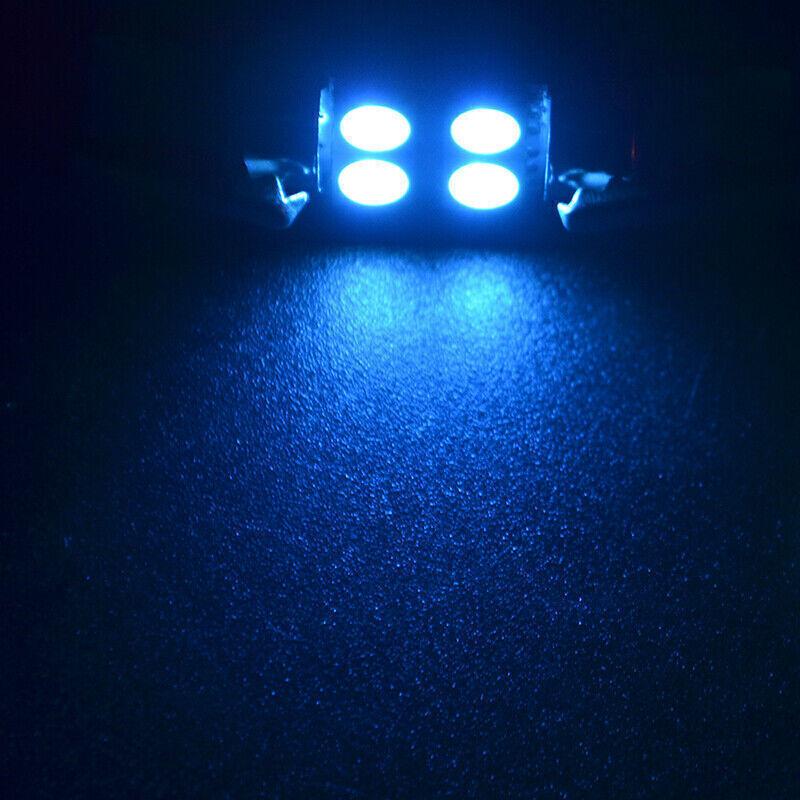 50X Ice Blue 31mm 4-SMD 5050 Car Working Bulbs Interior Festoon LED Light Lamp W