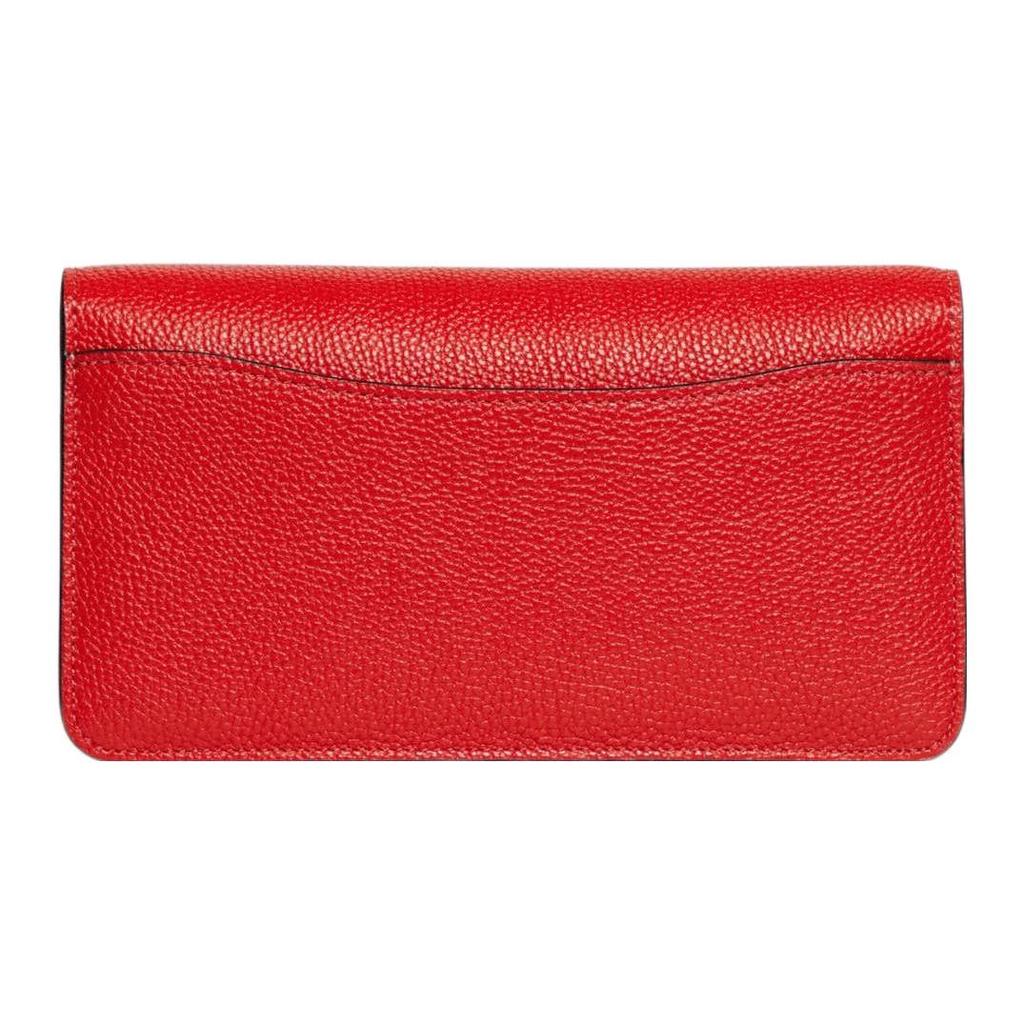 Coach 20 Button Closure Chain Pebble Leather Shoulder Crossbody Clutch Small Women handbags Red CE772-B4PJ6