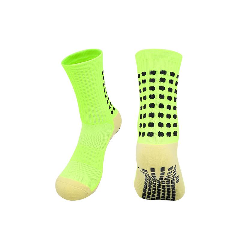 Men's Non-Slip Mid-Calf Football Socks with Thickened Towel Bottom and Silicone Grip