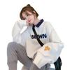 2026 Women's Plus Size Korean-Style Polo Collar Hoodie, Loose Fit Autumn Designer Top