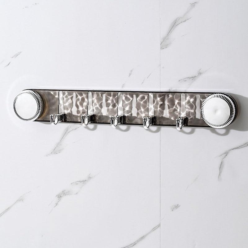 5 Haken Drehbarer Saugnapfhaken Stanzfrei Stark Tragfähig Badezimmer Handtuchhalter Wandmontiert Wellenförmige Reihenhaken