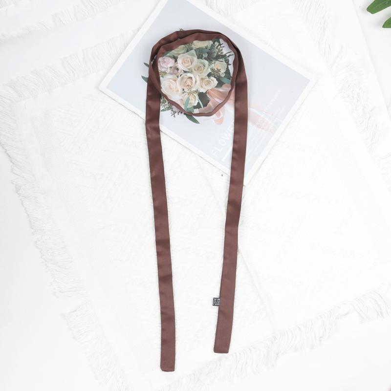 160cm X 2.5cm Women Long Solid Color Skinny Silk-Like Scarf Tie Anti-Wrinkle Carves Wraps Satin Ribbons Headbands Neckerchief