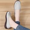 Women Simple Grey Loafers Leather Driving Moccasins Comfort Flats Casual Slip on Plus Size Black Shoes