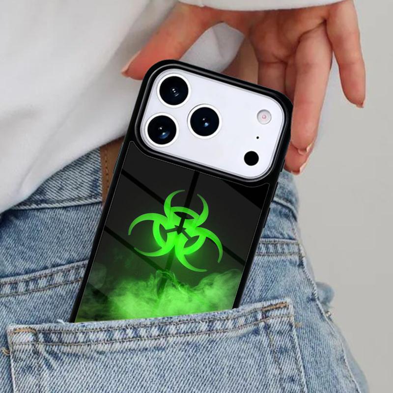 Biohazard Symbol Phone Case for iPhone 16e 15 14 13 12 17 Pro Max Plus Air 17pro Cover Coque