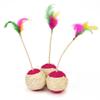 New! Pet Sisal Scratching Ball Colorful Feather Training Interactive Toy Pet Cat Supplies (random Color)