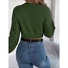 Autumn/Winter Casual Solid-Colour Cable-Knit Long-Sleeved Pullover with Cropped Hem for Women