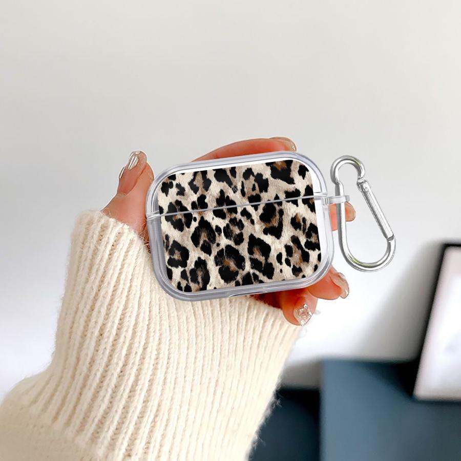 Texture Leopard Print Clear Earphone Cases Cover Case For Airpods Pro3 Pro2 2 3 4 1 Pro