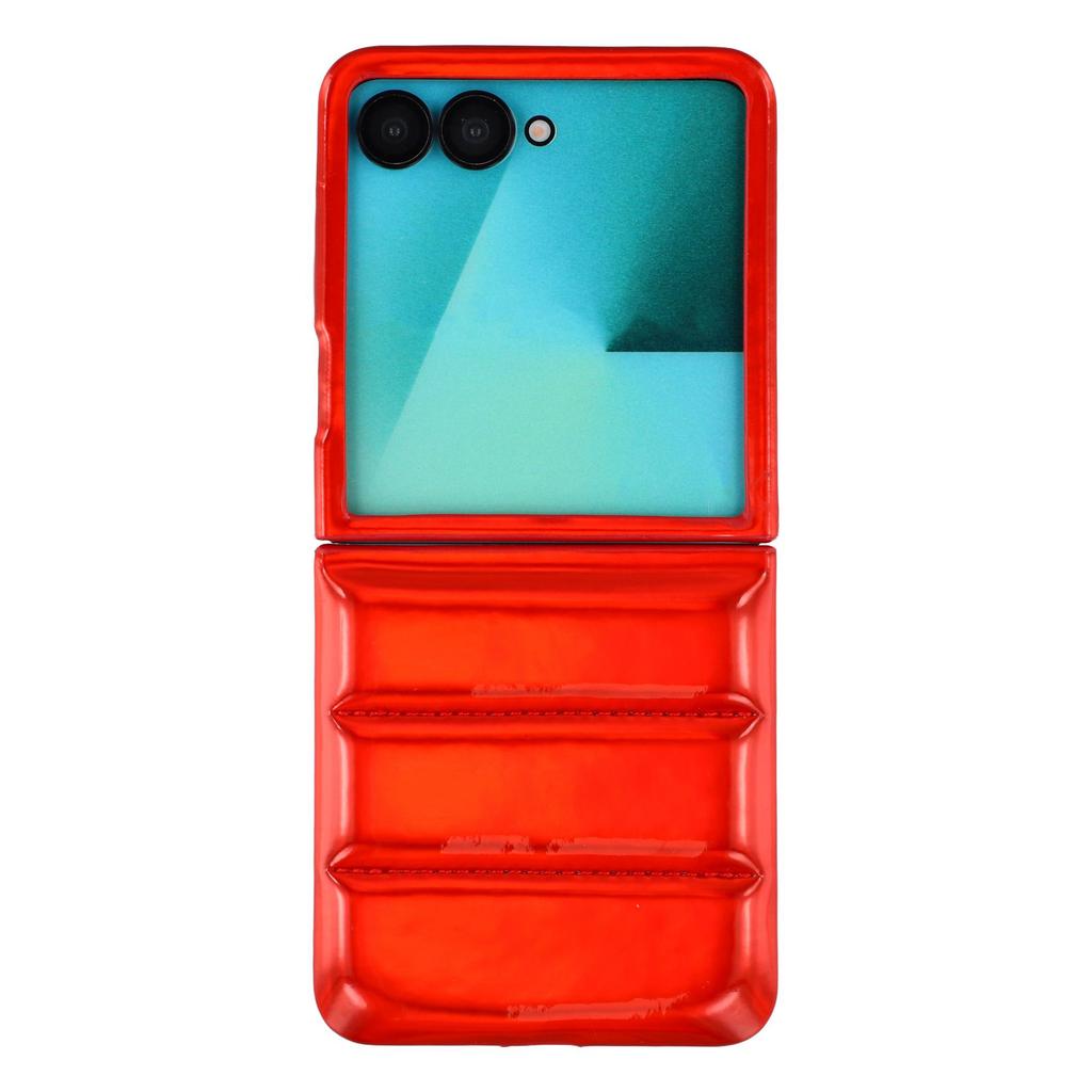 For Samsung Galaxy Z Flip7 5G Case Down Jacket PU Leather + PC Shockproof Phone Cover