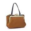 New lychee pattern creative mouth gold bag Japanese leather hand carry change bag mini double clip coin storage bag