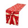 Bows Accents Holiday Table Runner Golden Accents Festive Table Decoration  Winter Xmas