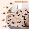 1pc Custom Name Blanket, Custom Name Dachshund Flannel Blanket Soft, Warm and Comfortable, Suitable for Sofa Beds