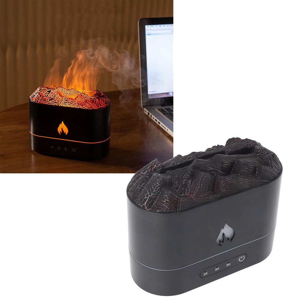 Diffuser 7 Colors Lights Fine Mist Simulated Flame Smart Timer 250ml   Super Quiet USB Charging   Humidifier for Bedroom