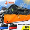 Universal Cod Waterproof Motorcycle Cover 4 Layers Thickened Rainproof Sunproof With Lock Holes Outdoor Protection Motor Cover