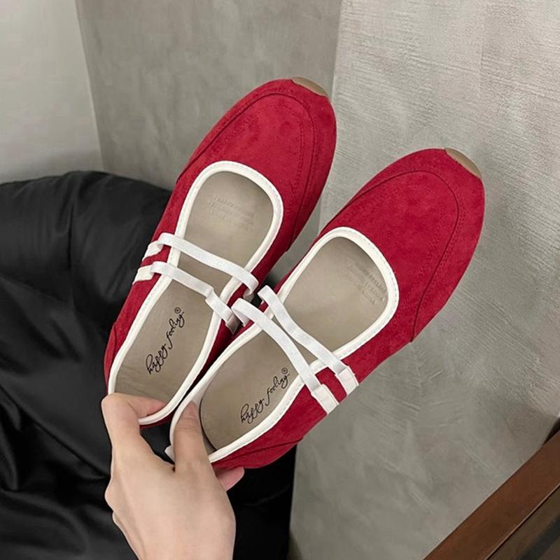 Fashion SUOJIALUN 2025 Spring New Brand Women Flat Shoes Fashion Round Toe Shallow Slip On Mary Jane Shoes Soft Flat Heel Baot Shoes