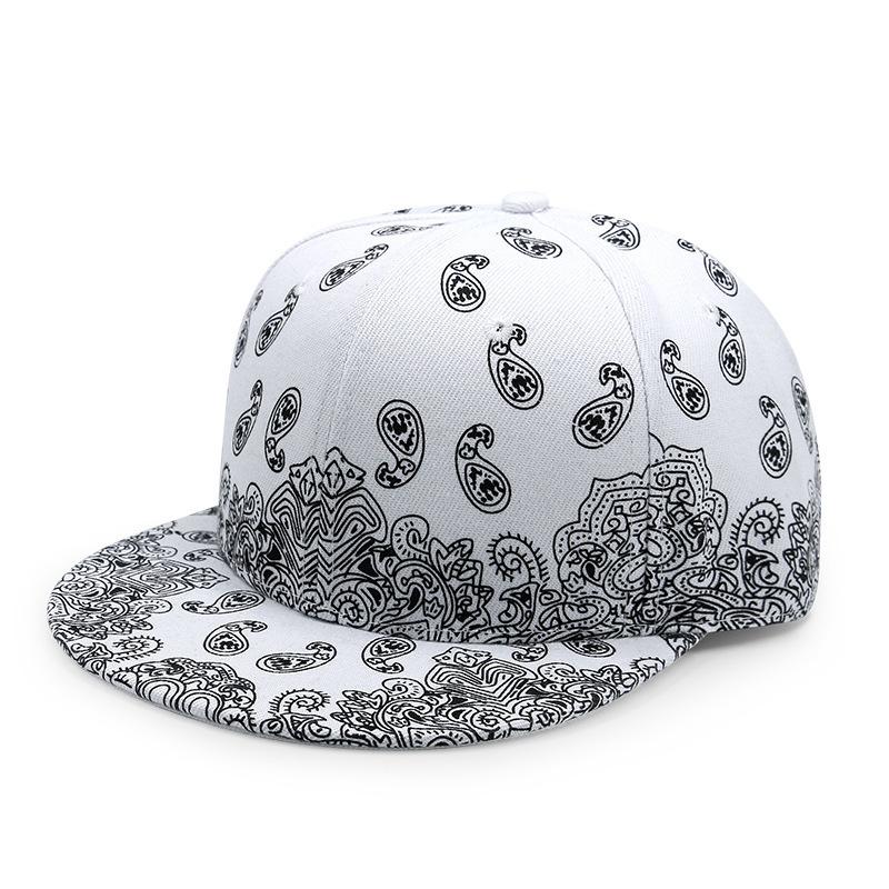Fashion Cashew Print Hip Hop Flat Edge Baseball Cap Men and Women Trendy Street Dance Flat Hat Performance Casual Hat