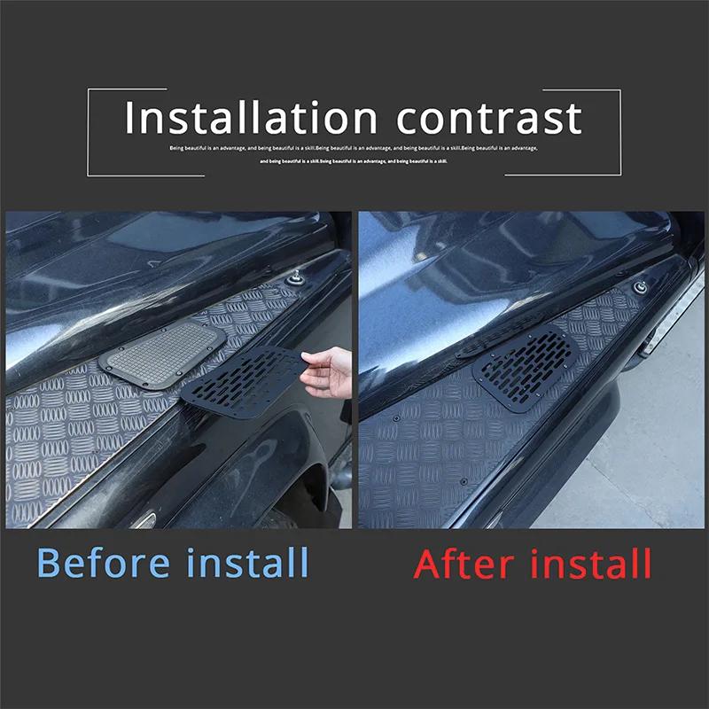 For 2004-18 Land Rover Defender 90 110 aluminum alloy car hood air outlet protective mesh cover sticker car exterior accessories