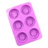 6-Piece Round Bee Silicone Mold Wax Melt Polymer Aromatherapy Making Handmade Cupcake Mould Decorating Supplies