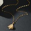 Full Rhinestone Christmas Tree Snowflake Pendant Necklace For Women Exquisite Zircon Star Girl Sweater Collarbone Chain Zircon