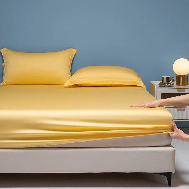 Cearceaf cu elastic din mătase naturală Cearceaf cu elastic din mătase naturală de dud Husă de saltea Mărime personalizată Cearceaf de mătase Cearceaf cu elastic culoare uni