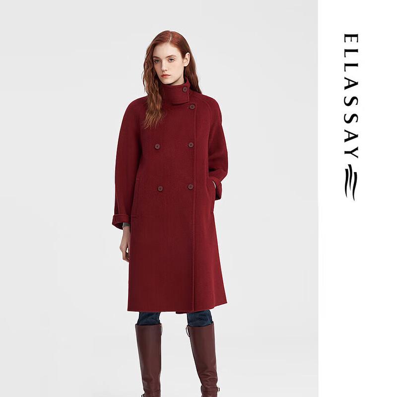 

ELLASSAY Women s Retro Hepburn Double-faced Wool Coat L