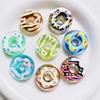 SW27 3Pcs Cute Colored Hand Painted Sweet Donut Meticulous Beads Exquisite Colorful Necklace Bracelet Diy Fashion Trend Beads