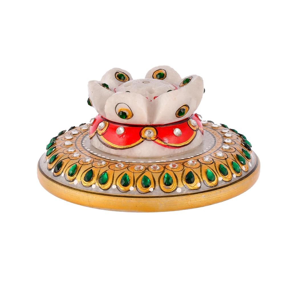 Handcrafted Marble Agarbatti Stand, Premium Incense Holder for Home, Temple & Office,Decorative Marble Incense Burner
