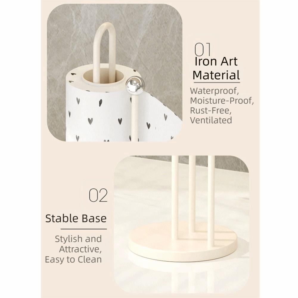 Stable Base Paper Towel Holder Non-slip Free Standing Vertical Napkin Dispenser Space Saving Easy to Tear