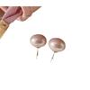 Cherry blossom powder steamed bread pearl stud earrings temperament advanced sense silver bread beads earrings temperament versatile earrings