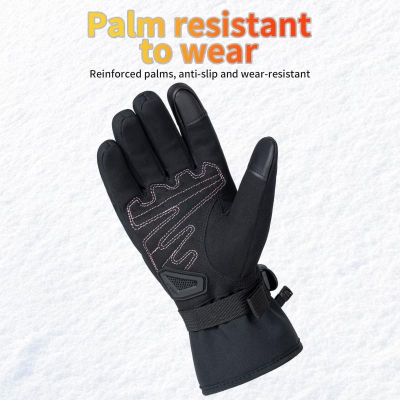 Winter Motorcycle Gloves Men Women Waterproof Windproof Thermal Lined Riding Long Style