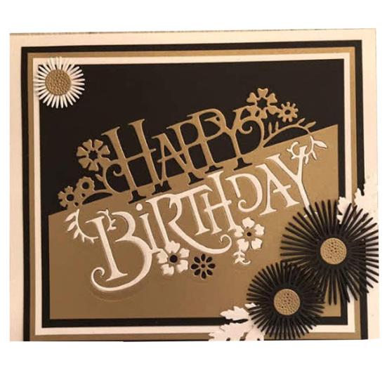 

Вырубная матрица с днем ​​рождения, многоразовая форма для трафарета из углеродистой стали для скрапбукинга