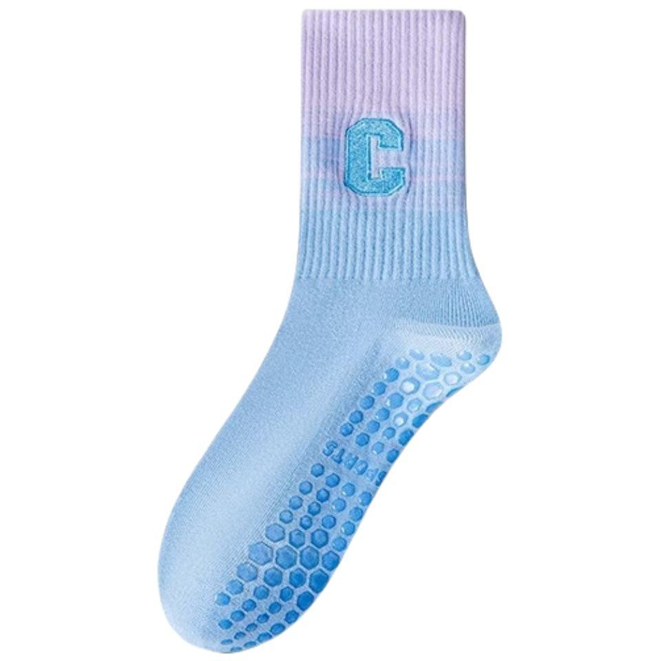 Chaussettes de Pilates Yoga Antidérapantes pour Femmes - Design Mi-Mollet Absorbant la Sueur pour les Entraînements de Printemps et d'Automne