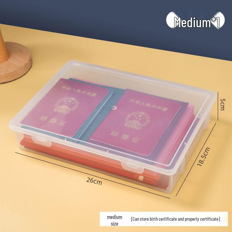 Dustproof A4 Document Storage Box with Moisture-Proof Bag for Certificates and Files