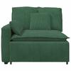 Modular Sofa End Module with Armrest and Cushions Dark Green 100 Cm