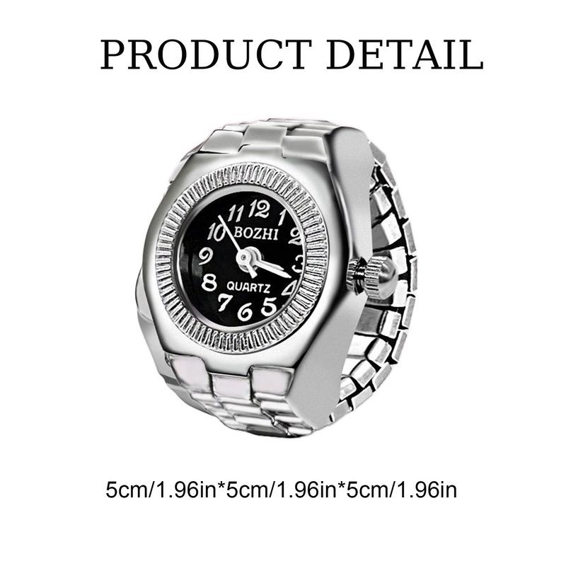 Orologio da dito punk vintage Mini cinturino elastico in lega Orologi Anelli per coppie Orologio per gioielli Orologio al quarzo romano retrò Anello per donna e ragazza