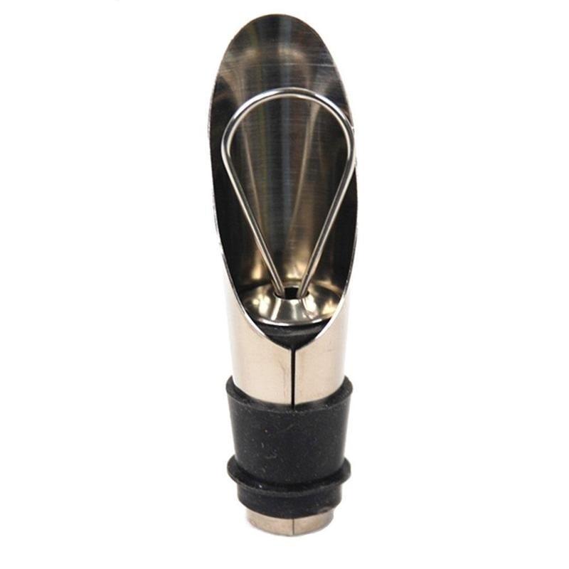 Household Convenience 2 In 1 Wine Stopper Pour Stainless Steel Utensils Wine Bottle Stoppers Wine Bottle Funnel Pourer Pourer