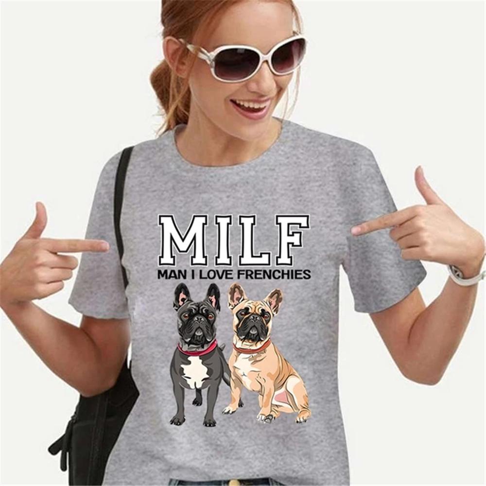 T Shirt for Women Teens Tees French Bulldog Printing Multi Color Unisex Clothes Vintage Men's Streetwear Daily Style Fashion