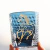 Edo Kiriko Colored Crystal Glass Tumbler Cutting Gold Horse Design For Whiskey And Iced Beverages