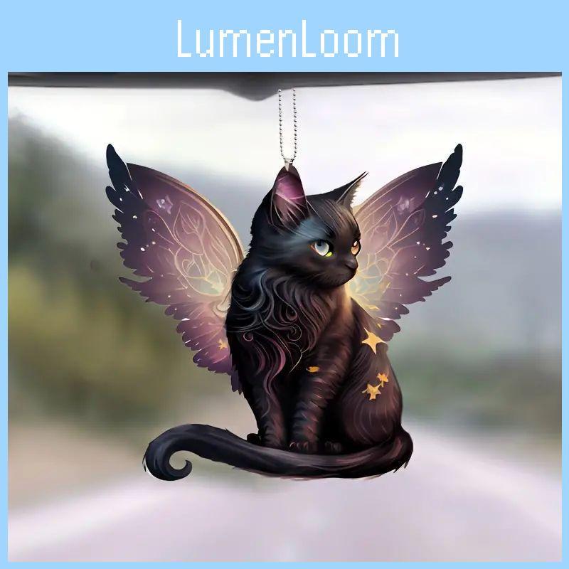 Charming Acrylic Cartoon Cat Car Ornament Perfect For Interior Decoration And Halloween Festivities