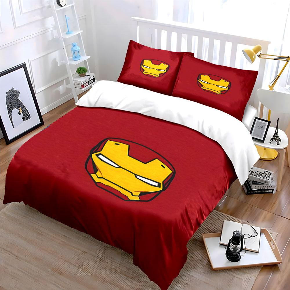 Yellow Iron Man Helmet. Bedding Sets Duvet Cover Sets Duvet Covers Pillowcases(1 * Duvet Cover 2 * Pillowcases, Without Duvet Insert)