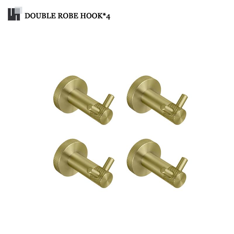 Brushed Gold Stainless Steel Knurling Towel Bar Holder Toilet Roll Holder Bathrobe Hook Hanger Towel Holder Bathroom Accessories