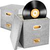 12-Zoll-Aufbewahrungsboxen für Schallplatten mit Deckel und Griffen, staubdicht, stilvoller und praktischer Organizer für Schallplatten
