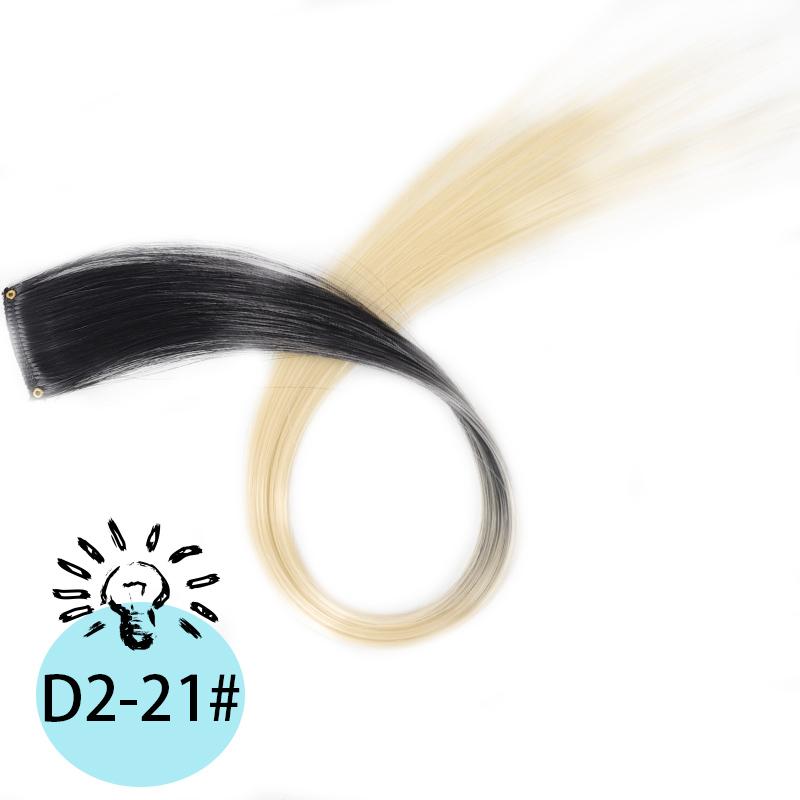 One Card Gradient Hanging Ear Dye Three Color Hair Extension Wig BB Clip Colored Wig Women's Synthetic Wig Halloween Music Festival Party Use